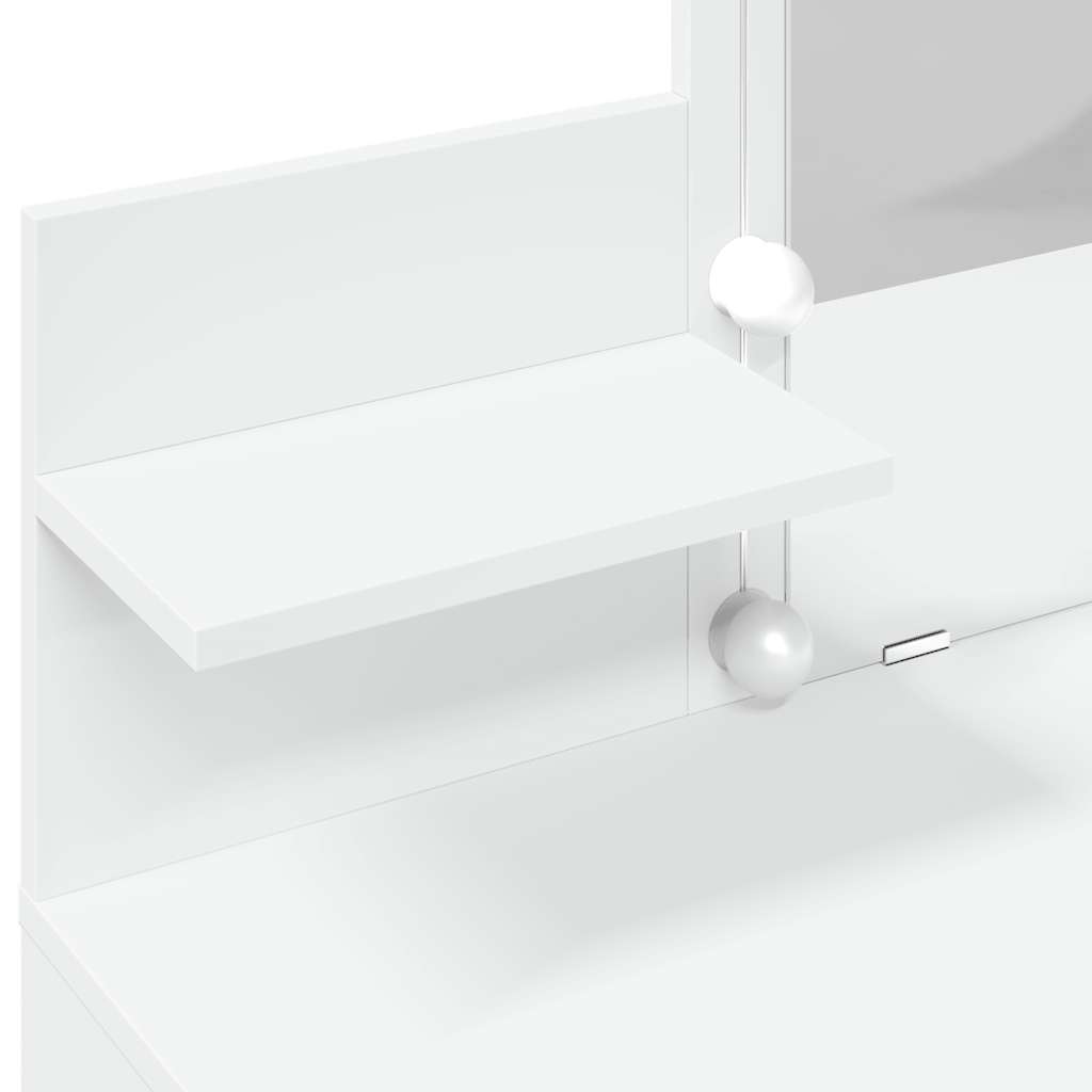 Fehér fésülködőasztal LED-del 100 x 40 x 130 cm 12
