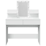 Fehér fésülködőasztal LED-del 100 x 40 x 130 cm 5