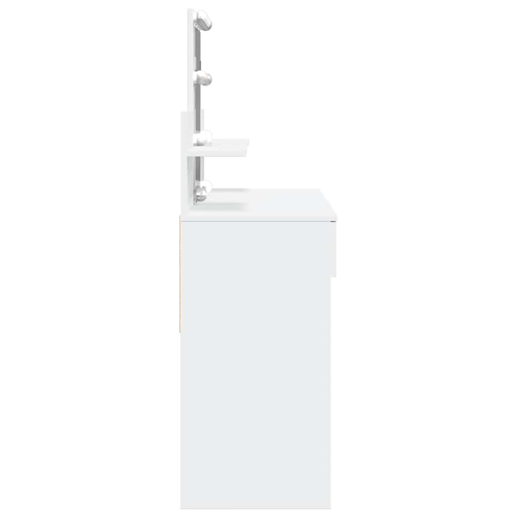 Fehér fésülködőasztal LED-del 100 x 40 x 130 cm 6