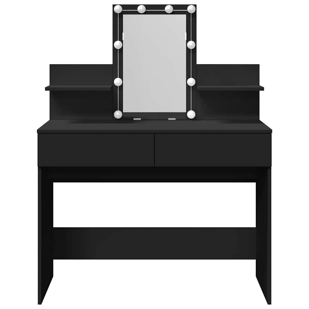 Fekete LED-es fésülködőasztal 100 x 40 x 130 cm 5
