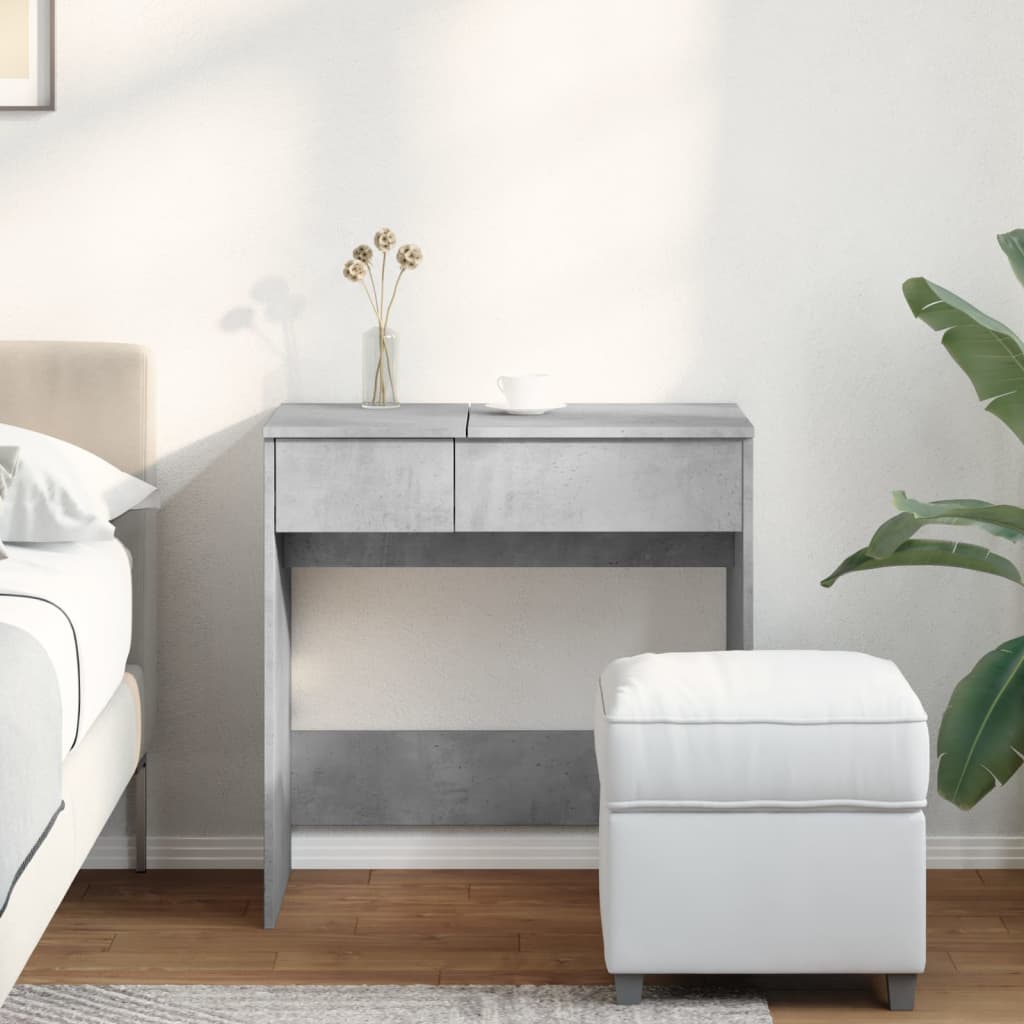 Betonszürke fésülködőasztal tükörrel 73 x 46,5 x 120 cm 3