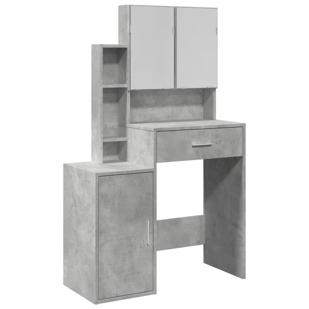 Betonszürke fésülködőasztal szekrénnyel 80 x 35 x 132 cm 2