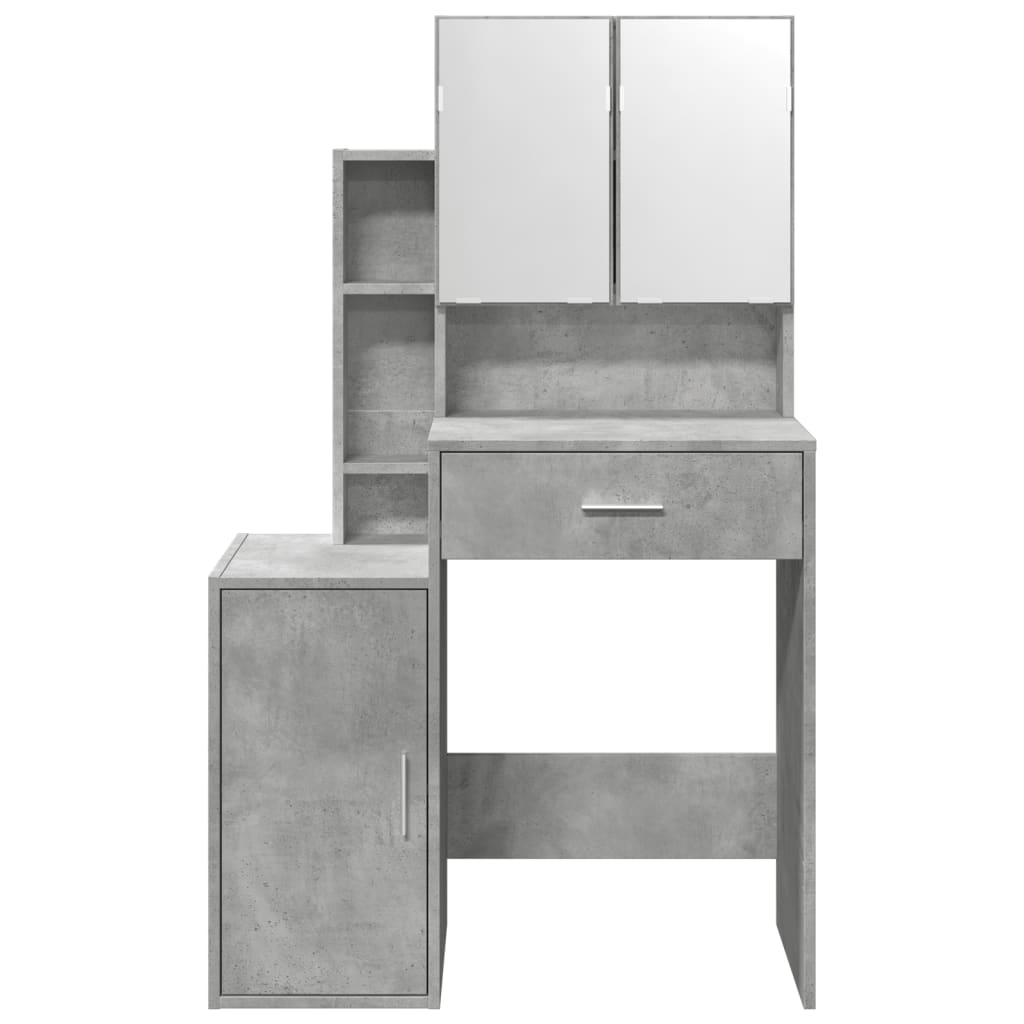 Betonszürke fésülködőasztal szekrénnyel 80 x 35 x 132 cm 5