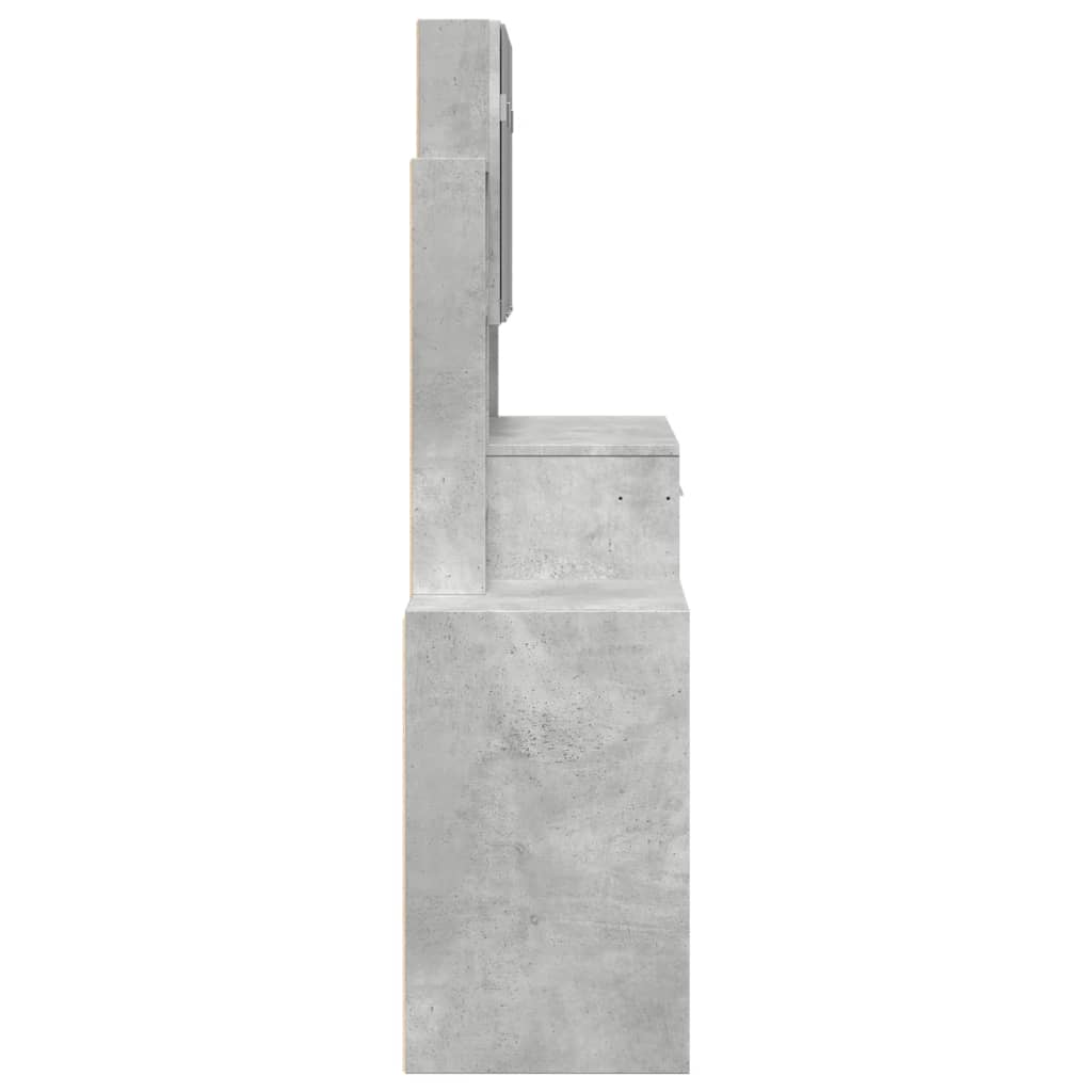 Betonszürke fésülködőasztal szekrénnyel 80 x 35 x 132 cm 6