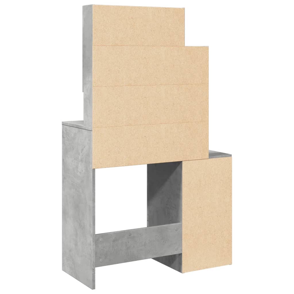 Betonszürke fésülködőasztal szekrénnyel 80 x 35 x 132 cm 7