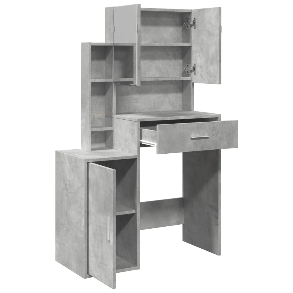 Betonszürke fésülködőasztal szekrénnyel 80 x 35 x 132 cm 8