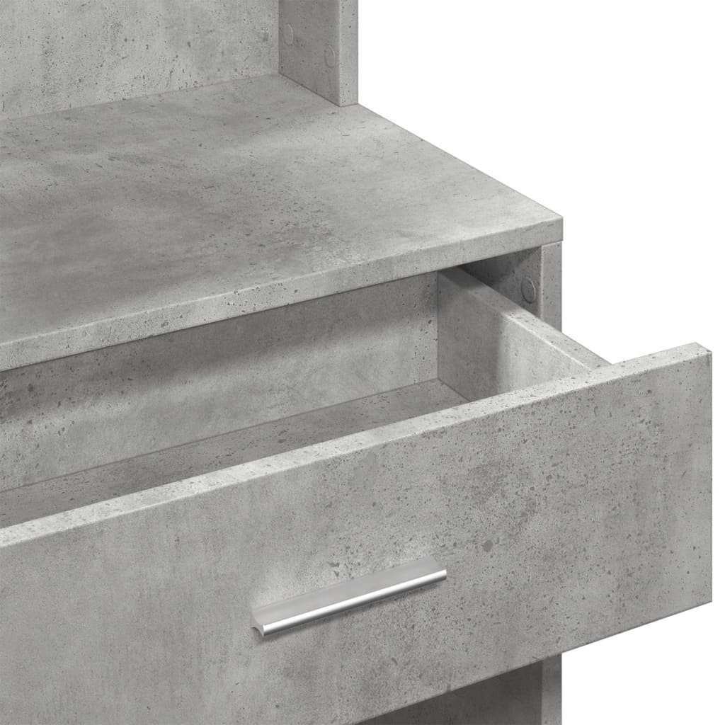 Betonszürke fésülködőasztal szekrénnyel 80 x 35 x 132 cm 10