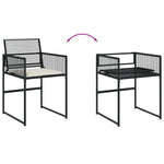 11 részes fekete polyrattan kerti étkezőgarnitúra párnákkal 4