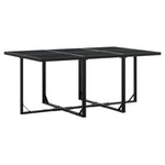 11 részes fekete polyrattan kerti étkezőgarnitúra párnákkal 5