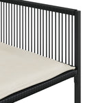 11 részes fekete polyrattan kerti étkezőgarnitúra párnákkal 8