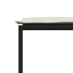 11 részes fekete polyrattan kerti étkezőgarnitúra párnákkal 10