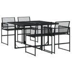 5 részes fekete polyrattan kerti étkezőgarnitúra 2