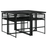 5 részes fekete polyrattan kerti étkezőgarnitúra 3