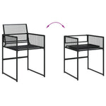 5 részes fekete polyrattan kerti étkezőgarnitúra 4