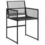 5 részes fekete polyrattan kerti étkezőgarnitúra 6