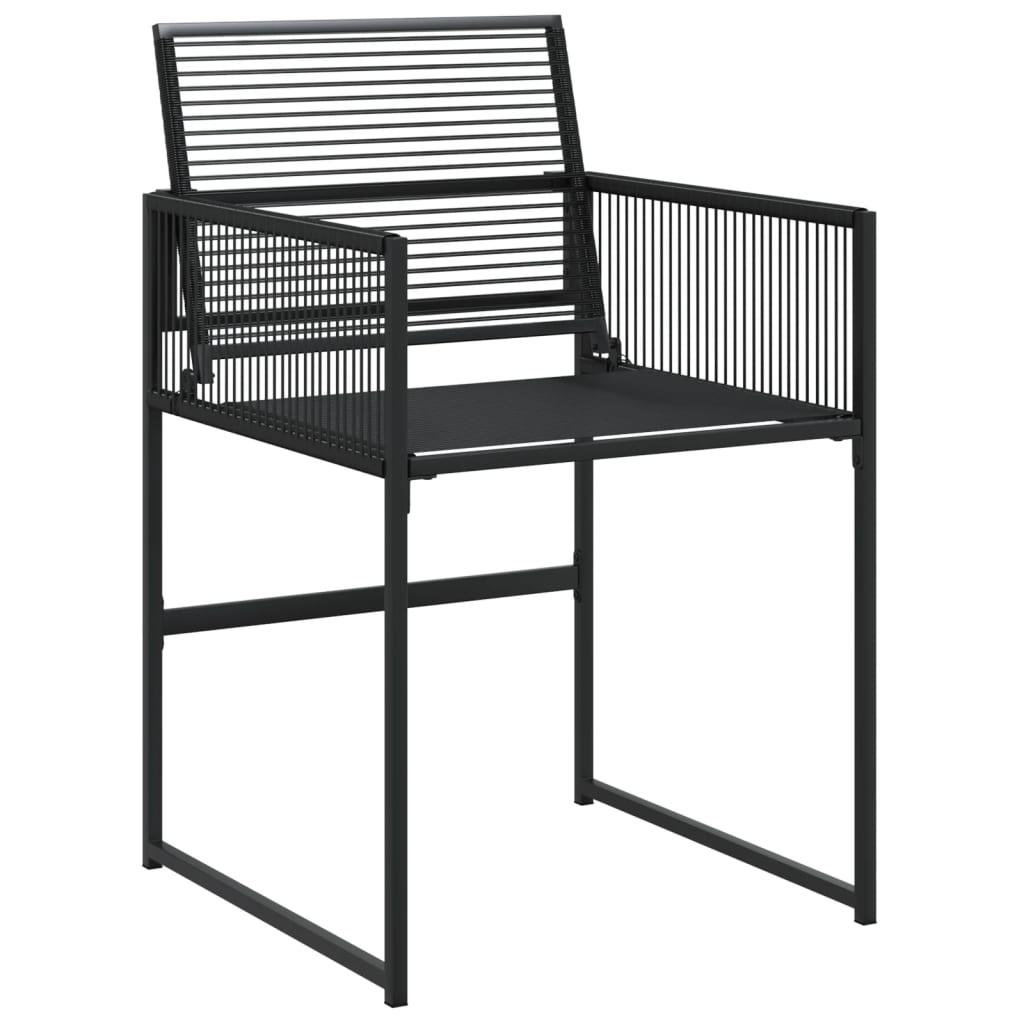 5 részes fekete polyrattan kerti étkezőgarnitúra 6
