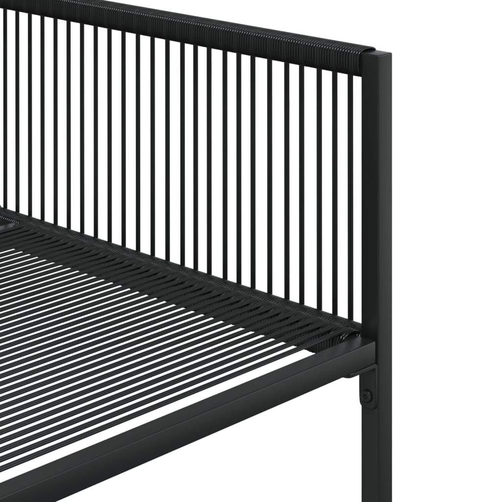 5 részes fekete polyrattan kerti étkezőgarnitúra 7