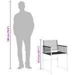 5 részes fekete polyrattan kerti étkezőgarnitúra 10
