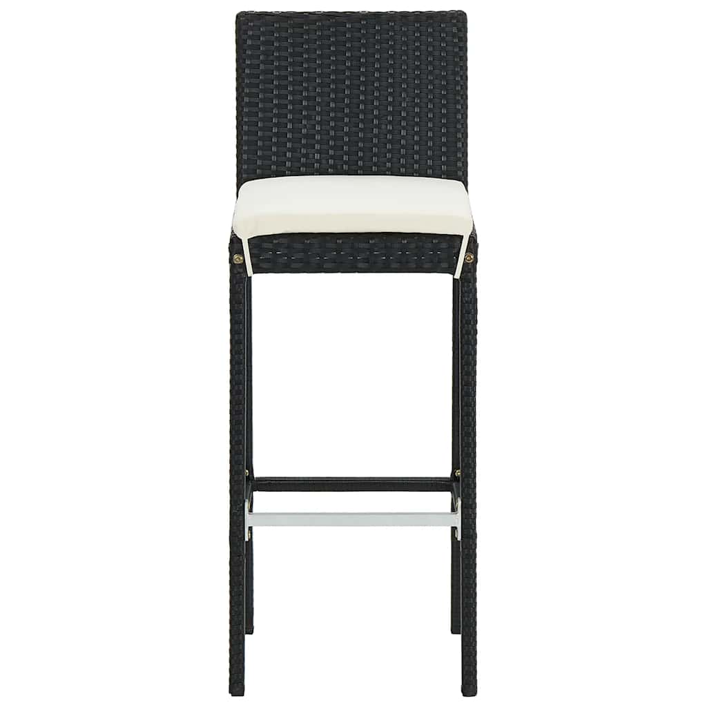 7 részes fekete tömör akácfa és polyrattan kerti bárszett 6