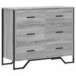 Szürke sonoma színű szerelt fa komód 91 x 35,5 x 74,5 cm 2