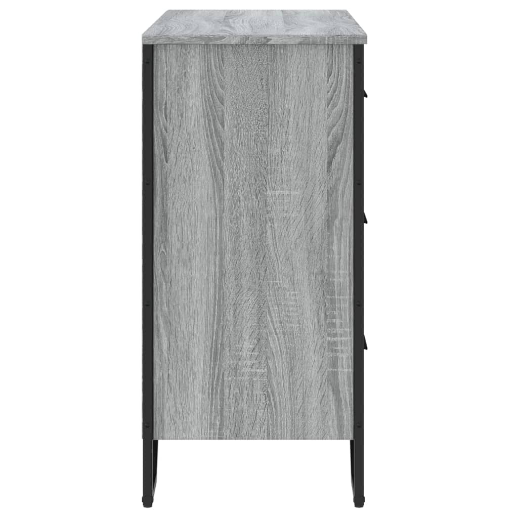 Szürke sonoma színű szerelt fa komód 91 x 35,5 x 74,5 cm 5