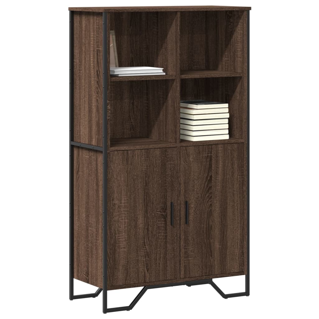 Barna tölgy színű szerelt fa magasszekrény 79,5x35,5x137,5 cm