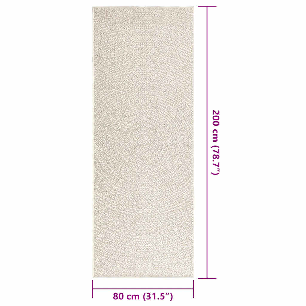 ZIZUR krém juta hatású beltéri és kültéri szőnyeg 80x200 cm 9
