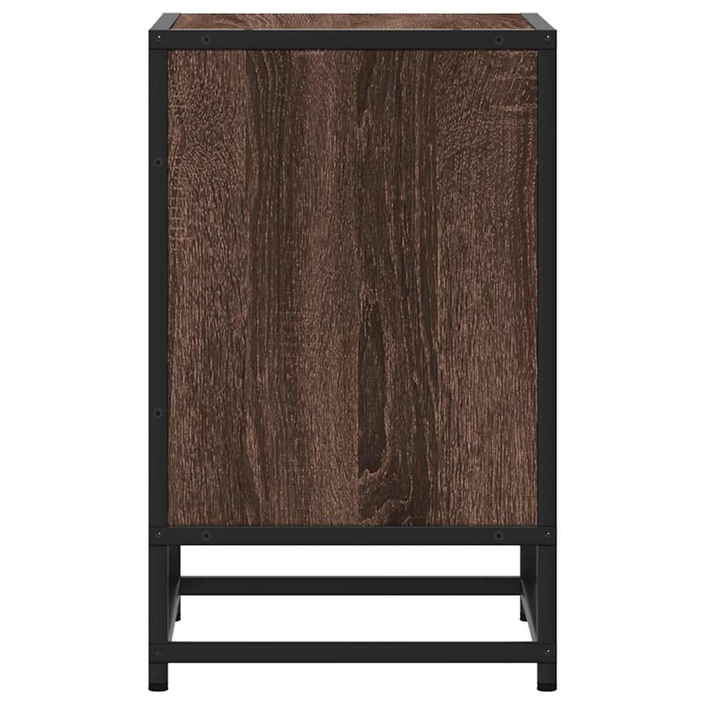 Éjjeliszekrény barna tölgy 40x31x50 cm műfából és fémből 6