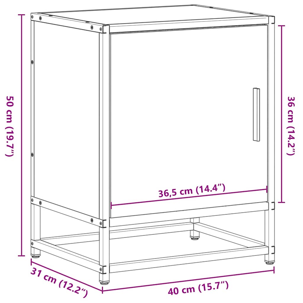Éjjeliszekrények 2 db barna tölgy 40x31x50 cm műfából és fémből 13