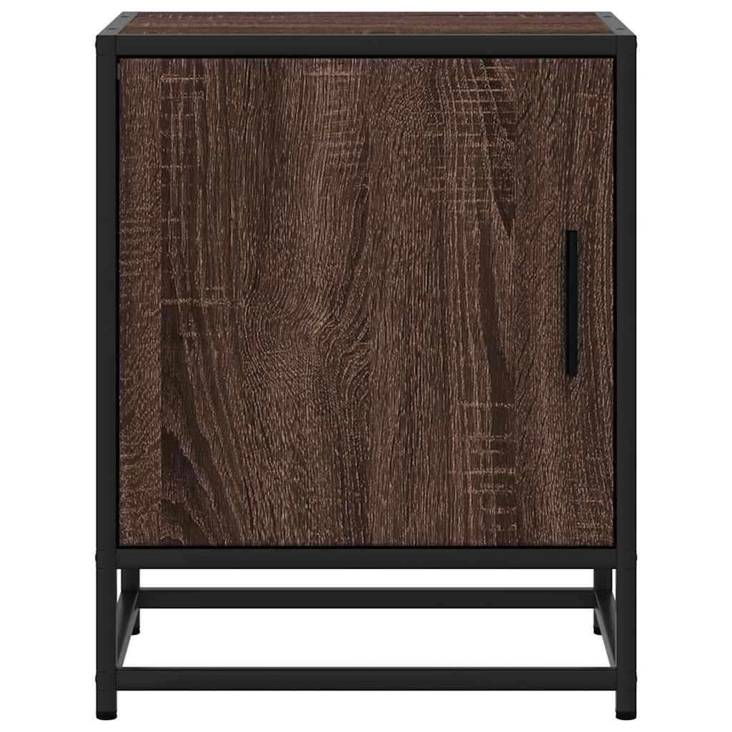 Éjjeliszekrények 2 db barna tölgy 40x31x50 cm műfából és fémből 5