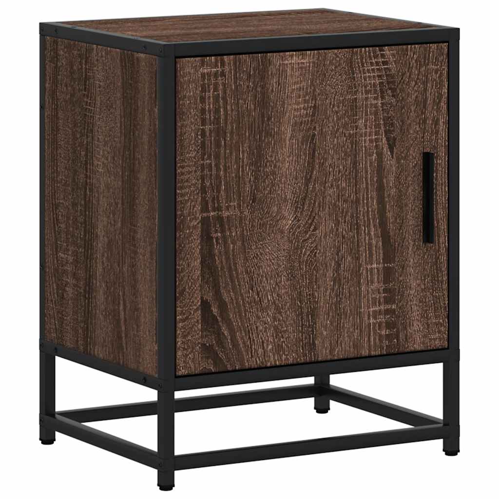 Éjjeliszekrények 2 db barna tölgy 40x31x50 cm műfából és fémből 6