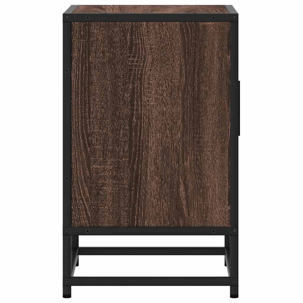 Éjjeliszekrények 2 db barna tölgy 40x31x50 cm műfából és fémből 7