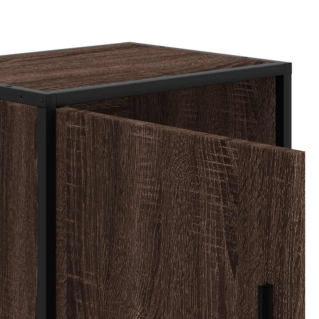 Éjjeliszekrények 2 db barna tölgy 40x31x50 cm műfából és fémből 11