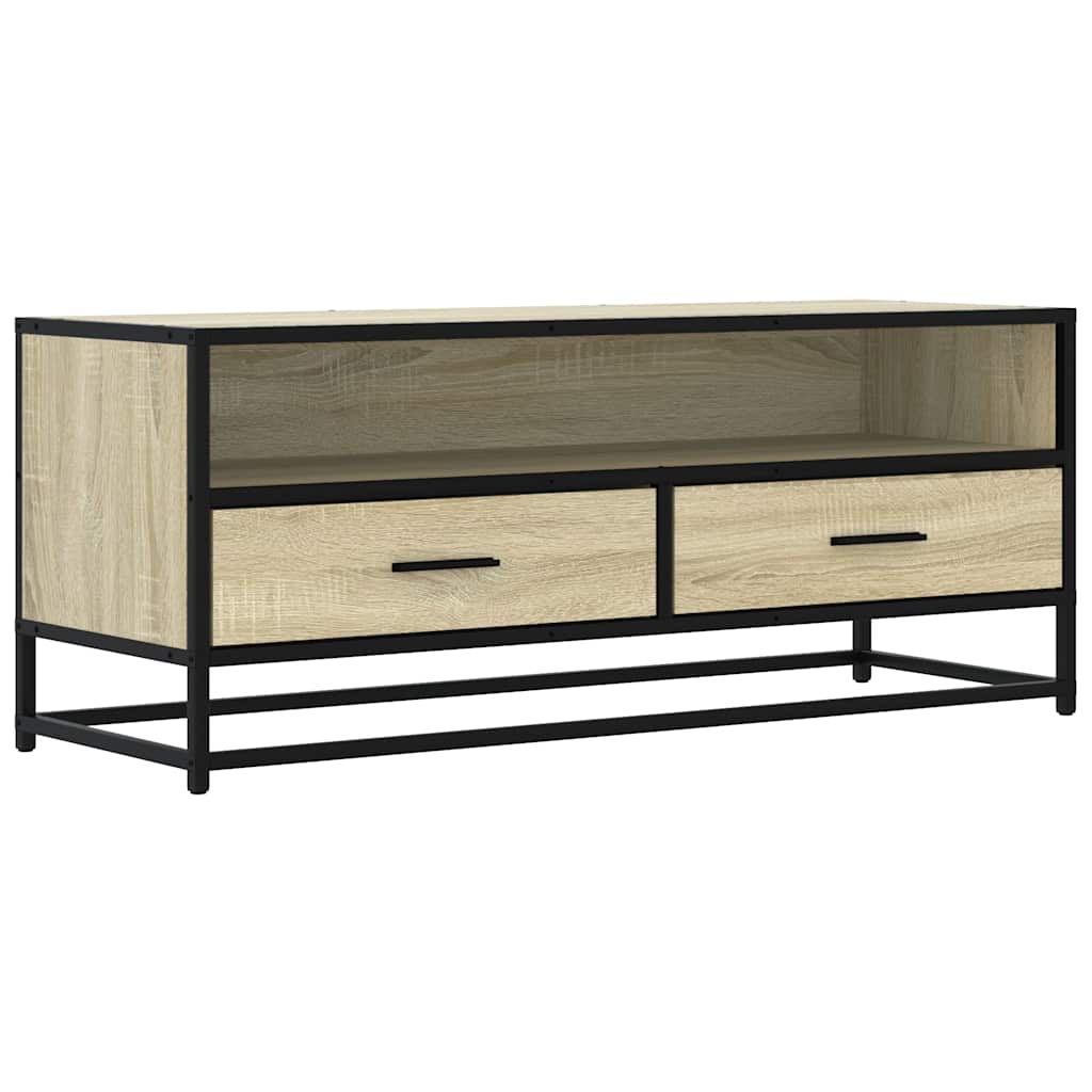 Sonoma tölgy színű szerelt fa és fém TV-szekrény 100x34,5x40 cm 2