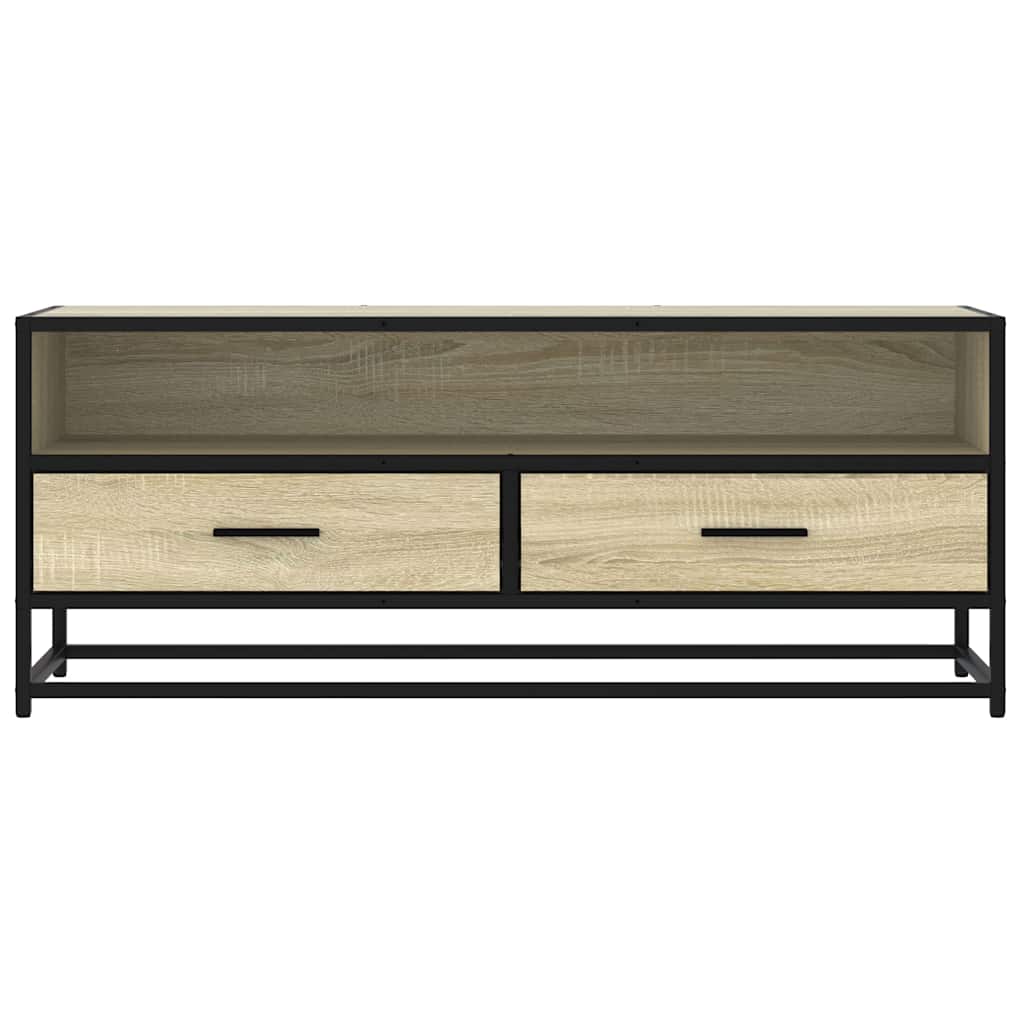 Sonoma tölgy színű szerelt fa és fém TV-szekrény 100x34,5x40 cm 4