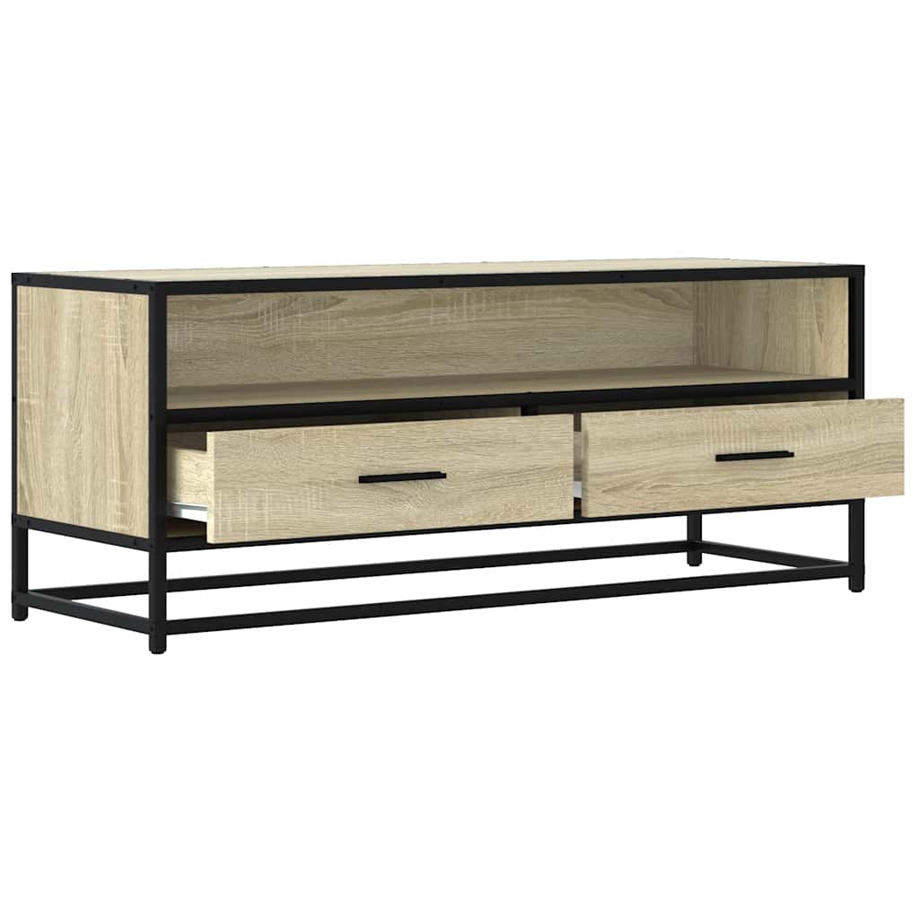 Sonoma tölgy színű szerelt fa és fém TV-szekrény 100x34,5x40 cm 7