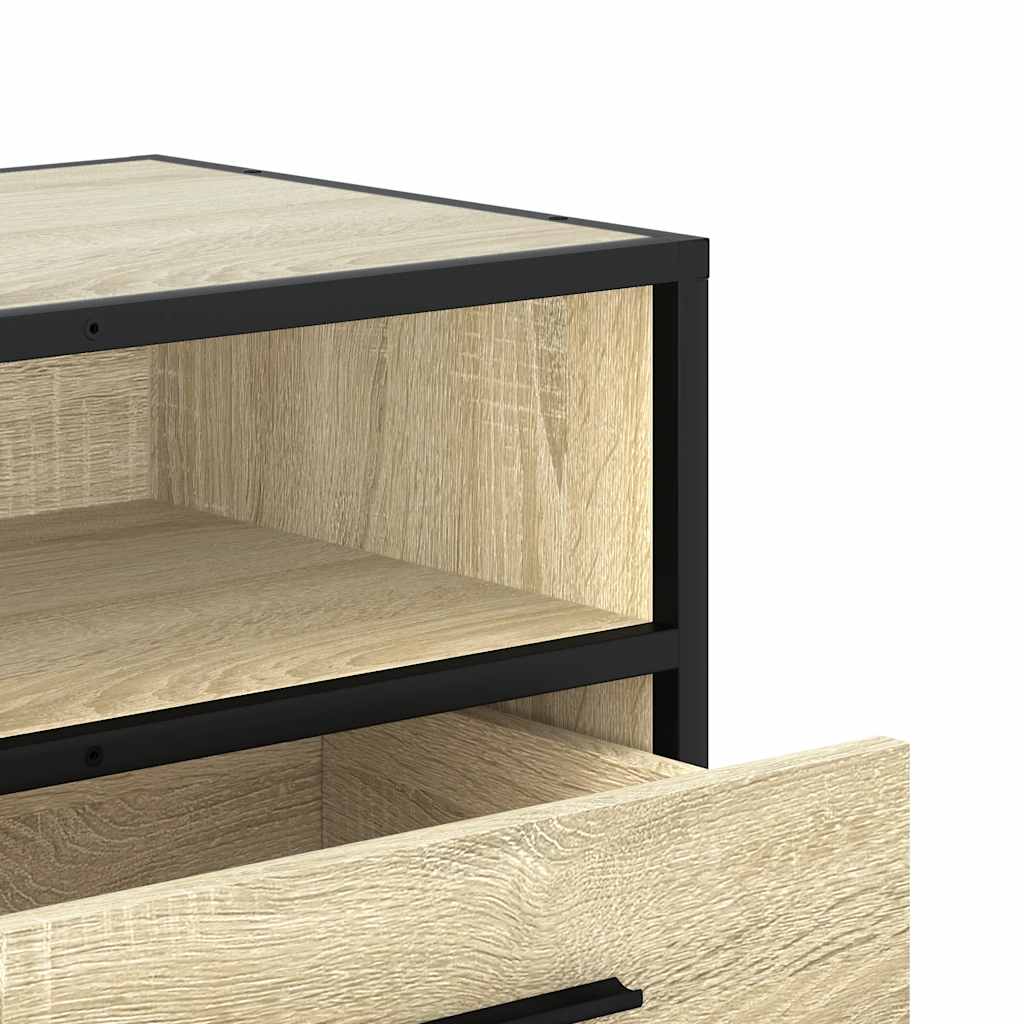 Sonoma tölgy színű szerelt fa és fém TV-szekrény 100x34,5x40 cm 8