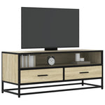 Sonoma tölgy színű szerelt fa és fém TV-szekrény 100x34,5x40 cm