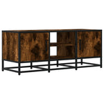 Füstös tölgy színű szerelt fa és fém TV-szekrény 100x35x41 cm 2