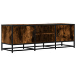 Füstös tölgy színű szerelt fa és fém TV-szekrény 120x35x41 cm 2