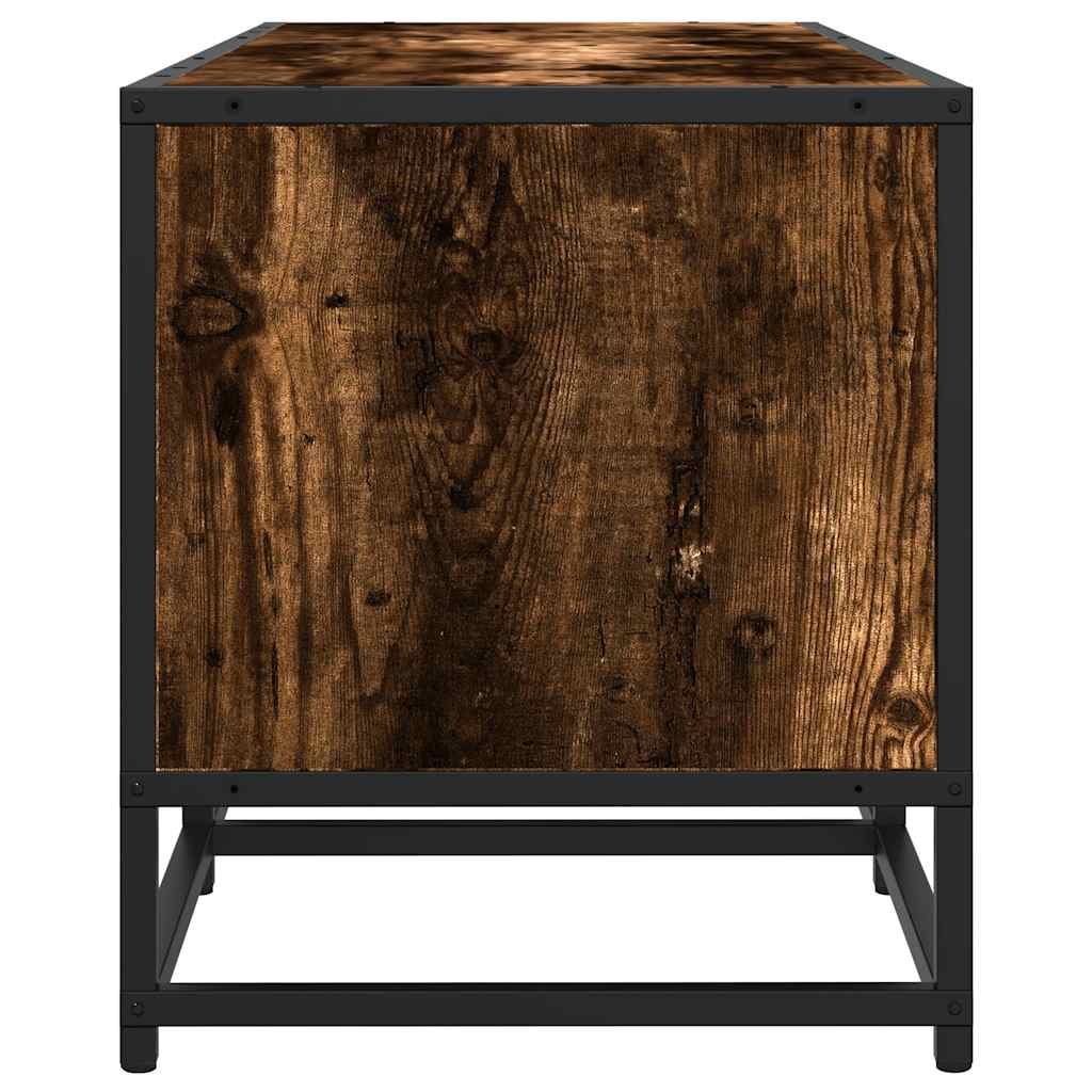 Füstös tölgy színű szerelt fa és fém TV-szekrény 120x35x41 cm 5