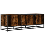 Füstös tölgy színű szerelt fa és fém TV-szekrény 120x35x41 cm 6