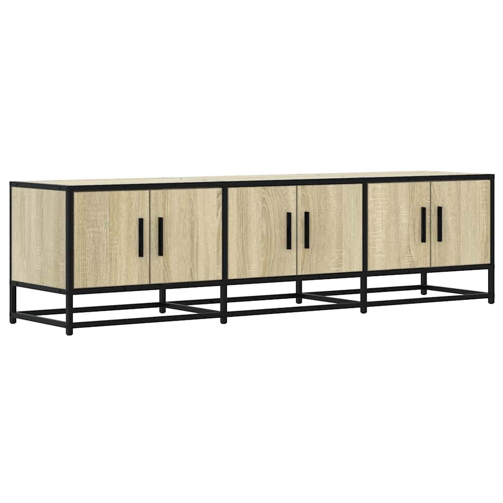 Sonoma tölgy színű szerelt fa és fém TV-szekrény 150x35x41 cm 2