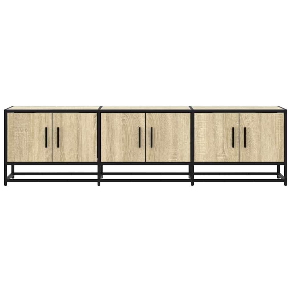 Sonoma tölgy színű szerelt fa és fém TV-szekrény 150x35x41 cm 4
