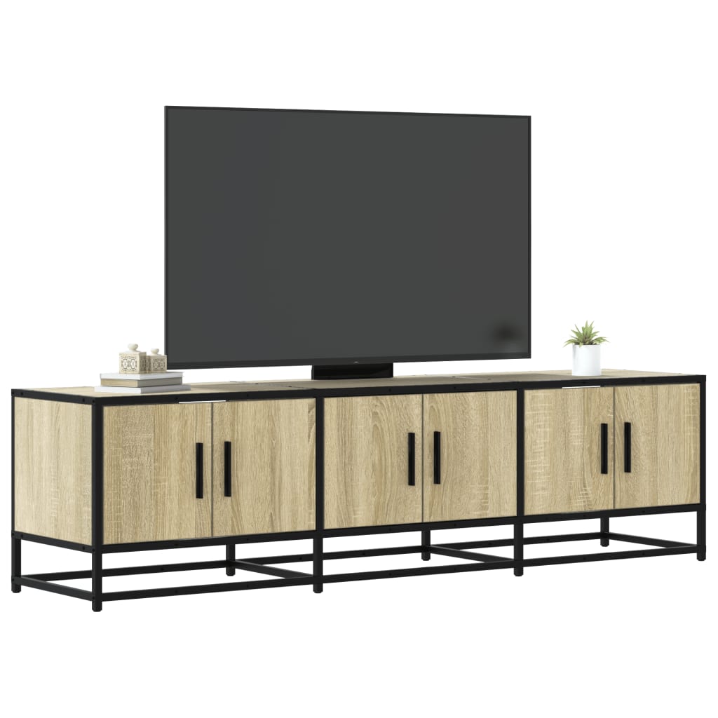 Sonoma tölgy színű szerelt fa és fém TV-szekrény 150x35x41 cm