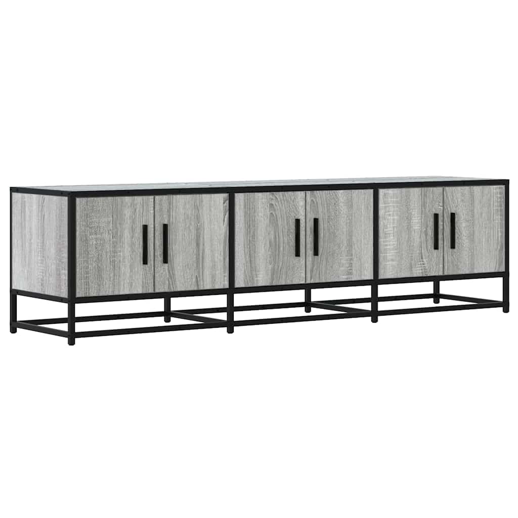 Szürke sonoma színű szerelt fa és fém TV-szekrény 150x35x41 cm 2