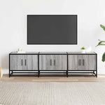 Szürke sonoma színű szerelt fa és fém TV-szekrény 150x35x41 cm 3