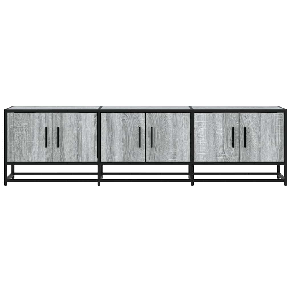 Szürke sonoma színű szerelt fa és fém TV-szekrény 150x35x41 cm 4