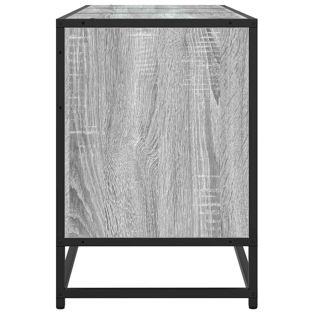 Szürke sonoma színű szerelt fa és fém TV-szekrény 150x35x41 cm 5