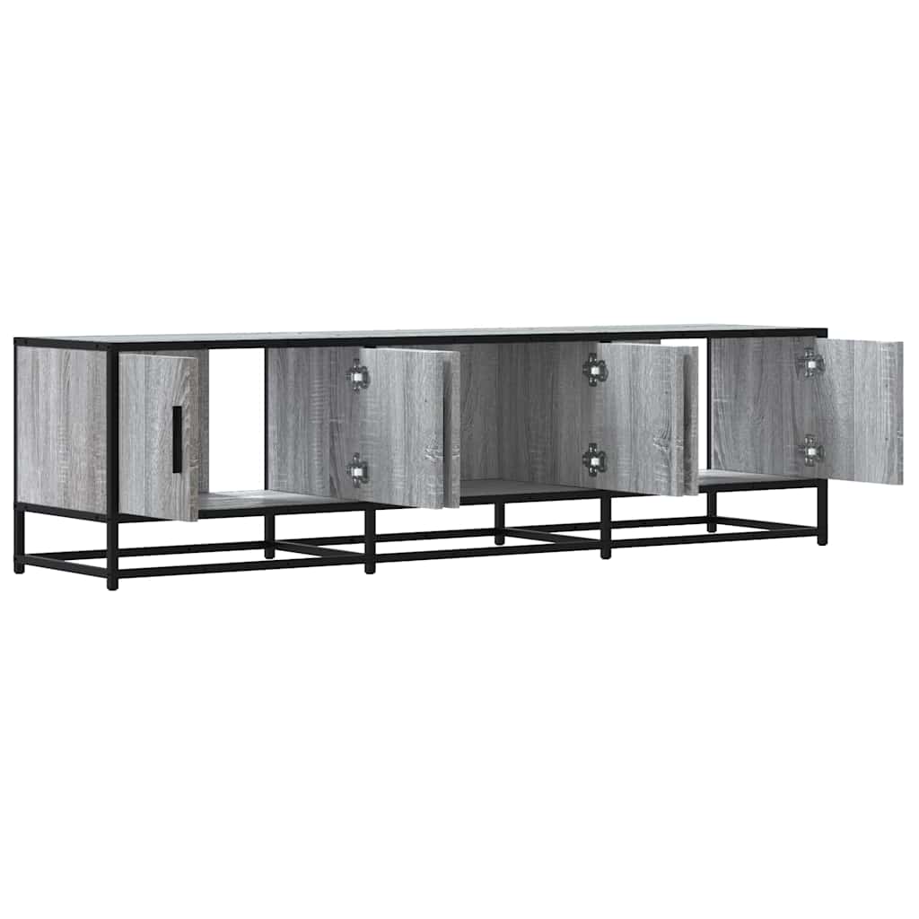 Szürke sonoma színű szerelt fa és fém TV-szekrény 150x35x41 cm 7